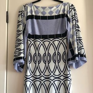 Analili blue and white mini dress